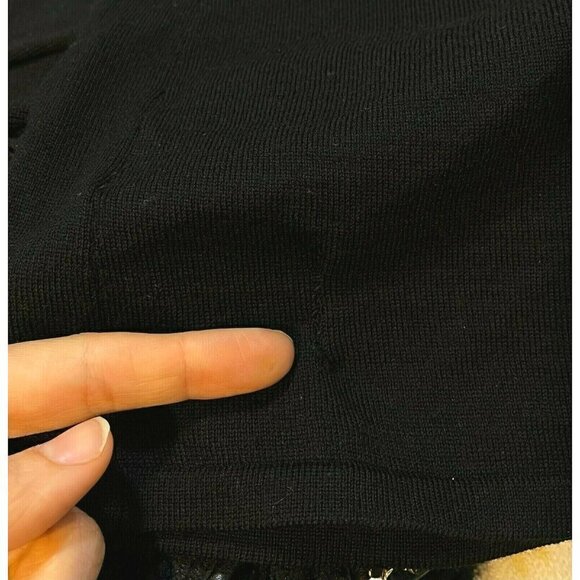 Classiques Entier Sz XS Black Merino Wool Draped Knit Sweater Cowl Neck Womens - Picture 6 of 10